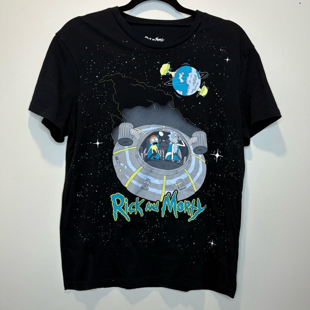 Rick and Morty Graphic T-Shirt with Cartoons- black - Picture 2 of 5